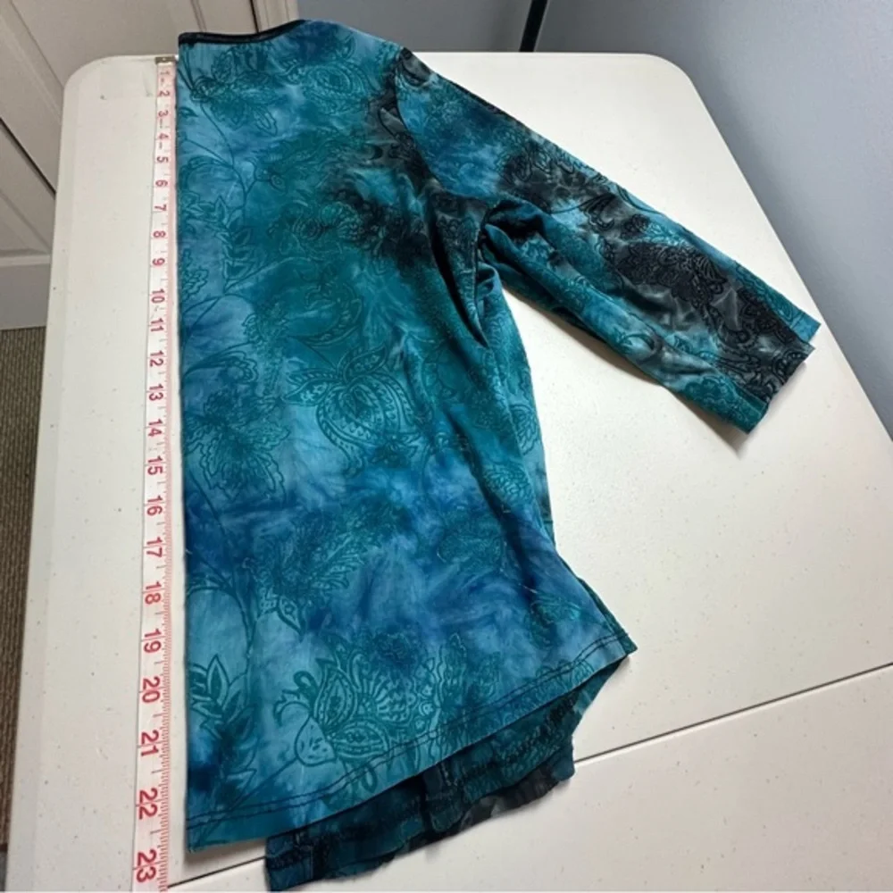 Vtg Y2K Women's Corset Top Sz L Velvet Witchy Fairy Gothic Blue Black Sam and Jo - Picture 15 of 16